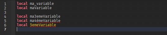 Exemple de variables en Lua sur Roblox Studio pour apprendre le scripting.